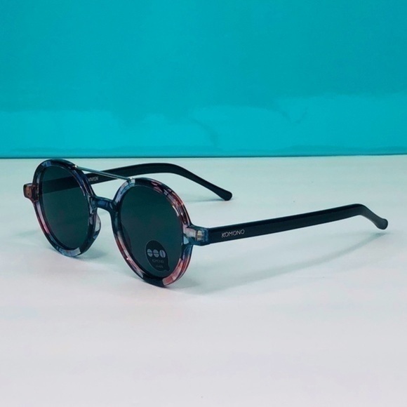 KOMONO sunglasses NEW Floral Vivien round black pink